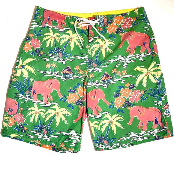 Polo Ralph Lauren Other - Polo Ralph Lauren Pink Elephant Palm Board Shorts 32